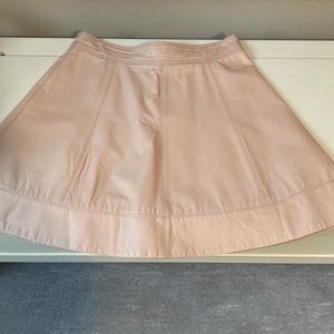 Bebe pink leather skater skirt